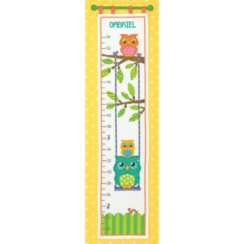 (image for) Owl Growth Chart Counted Cross Stitch Kit